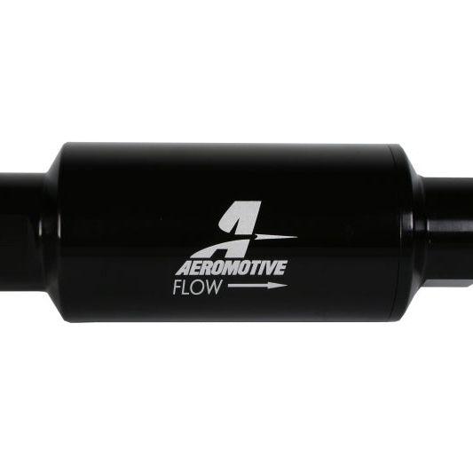 Aeromotive In-Line Filter 10AN 10 Micron Microglass Element Bright-Dip Black 2in OD-tuningsupply.com