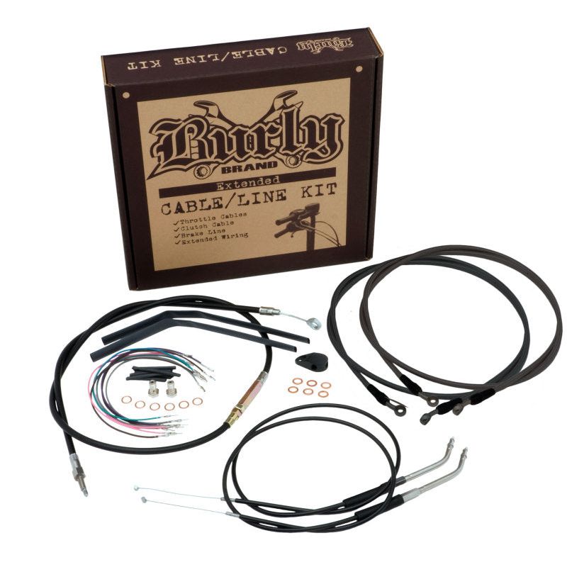 Burly Brand Control Kit 12in T-Bar - Black-tuningsupply.com