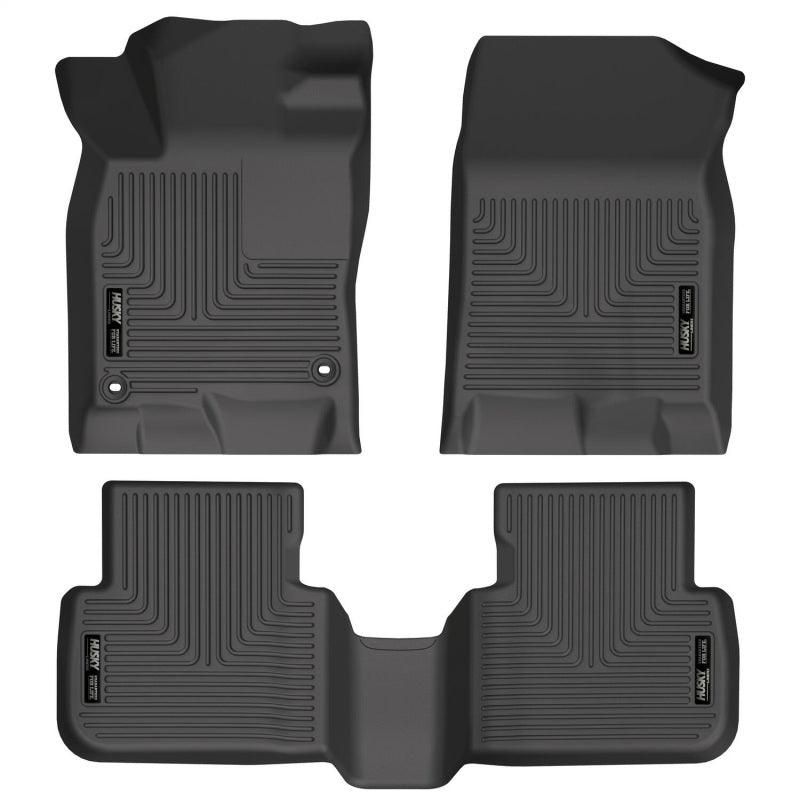 Husky Liners 2022 Honda Civic WeatherBeater Front & 2nd Seat Floor Liners (Black)-tuningsupply.com