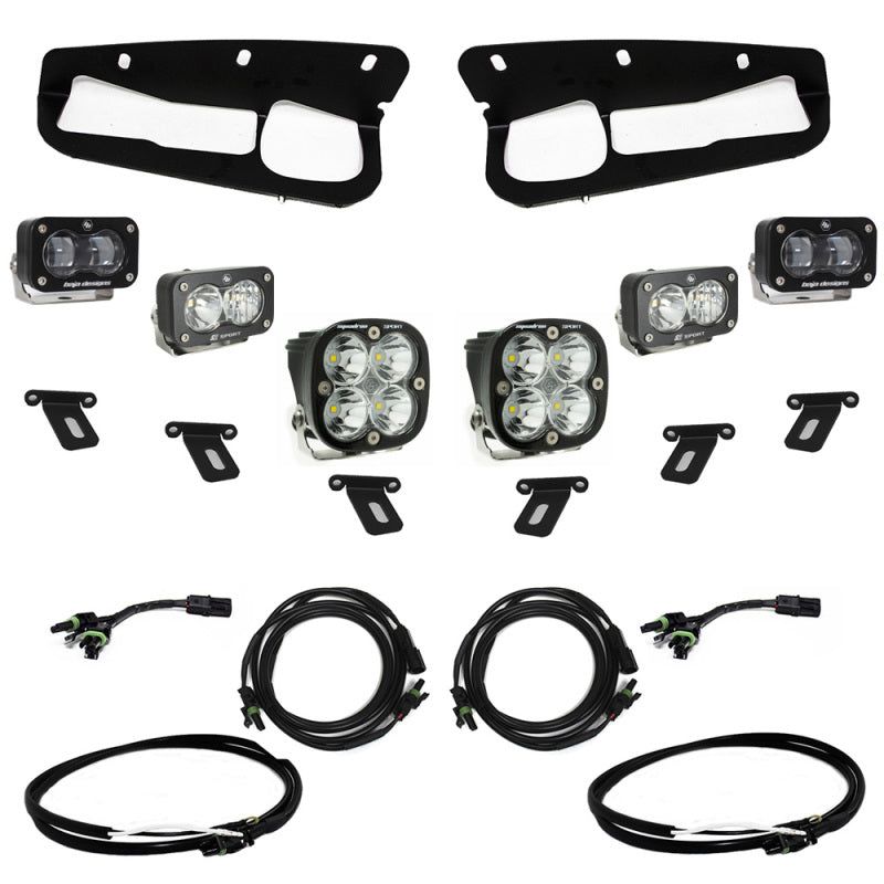 Baja Designs 21-22 Ford Bronco w/Steel Bumper S2 SAE Sportsmen Fog Pkt Light Kit w/Upfitter - Clear-tuningsupply.com