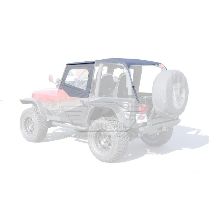 Rampage 1992-1995 Jeep Wrangler(YJ) Frameless Soft Top Kit - Black Diamond-Soft Tops-Rampage-RAM109435-SMINKpower Performance Parts