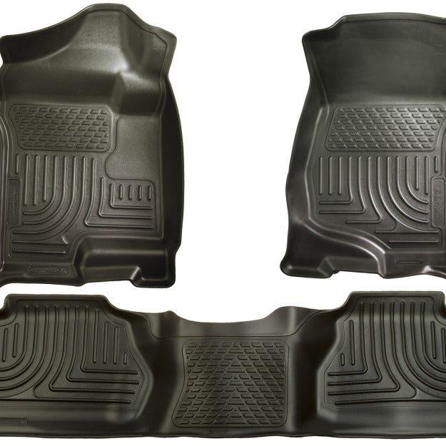 Husky Liners 07-12 Chevy Silverado/GMC Sierra Extended Cab WeatherBeater Combo Black Floor Liners-tuningsupply.com