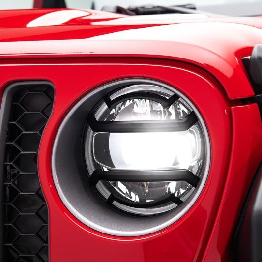 Rugged Ridge 18-20 Jeep Wrangler JL / 2020 Jeep Gladiator JT Black Elite Headlight Guards Black - SMINKpower Performance Parts RUG11230.21 Rugged Ridge