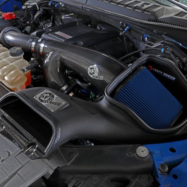 aFe 17-20 Ford F-150/Raptor Track Series Carbon Fiber Cold Air Intake System With Pro 5R Filters-tuningsupply.com