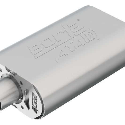 Borla CrateMuffler SBC Hot 350/383 2.5 inch Offset/Center 14in x 4.35in x 9in Oval Atak Muffler-tuningsupply.com