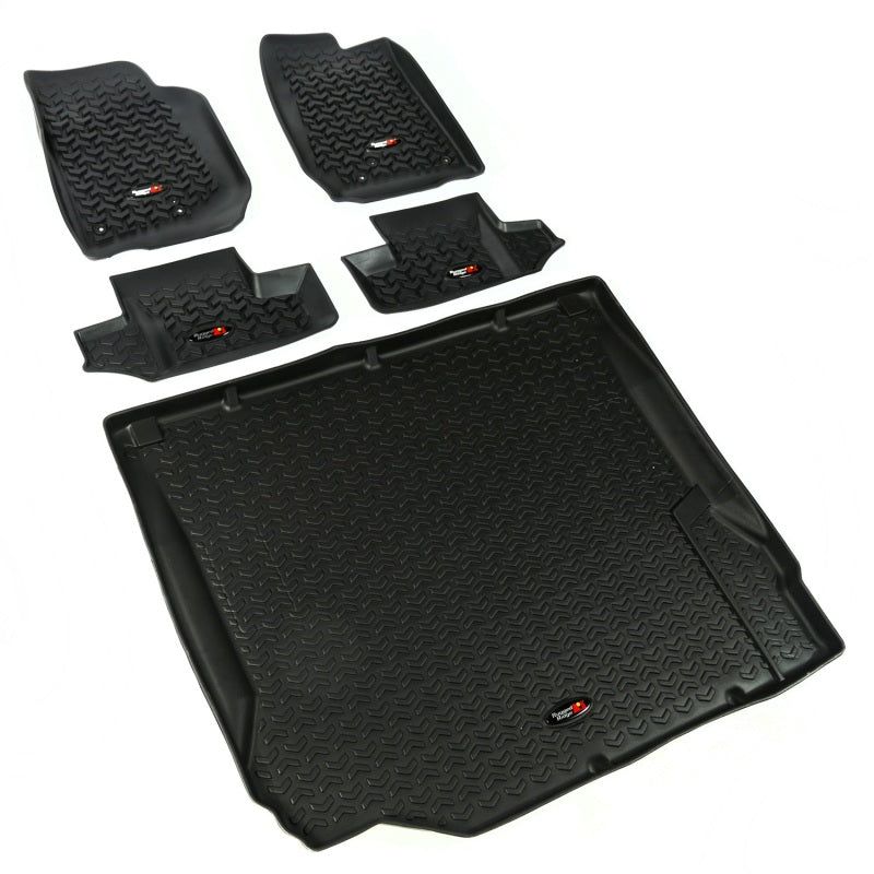 Rugged Ridge Floor Liner Front/Rear/Cargo Black 2007-2010 Jeep Wrangler JK 2 Dr - SMINKpower Performance Parts RUG12988.02 Rugged Ridge