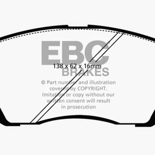 EBC 15+ Hyundai Sonata 1.6 Turbo (Elec Park Brake) Redstuff Front Brake Pads-tuningsupply.com