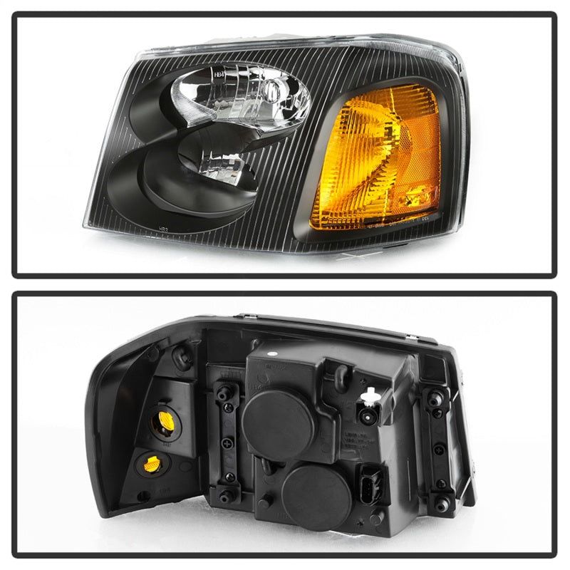 xTune 02-09 GMC Envoy OEM Style Headlights - Black (HD-JH-GEN02-AM-BK)-Headlights-SPYDER-SPY9042652-SMINKpower Performance Parts