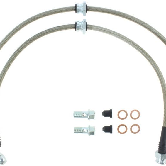 StopTech 89-1/98 Nissan 240SX Stainless Steel Front Brake Lines-Brake Line Kits-Stoptech-STO950.42009-SMINKpower Performance Parts