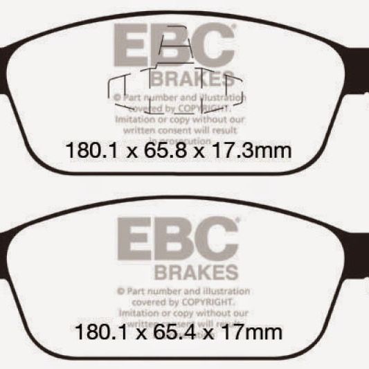 EBC 12+ Ford Focus 2.0 Turbo ST Redstuff Front Brake Pads-tuningsupply.com