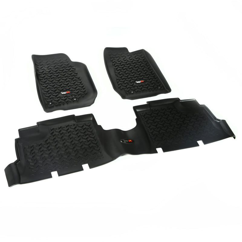 Rugged Ridge Floor Liner Front/Rear Black 2007-2018 Jeep Wrangler JK 4 Dr - SMINKpower Performance Parts RUG12987.04 Rugged Ridge