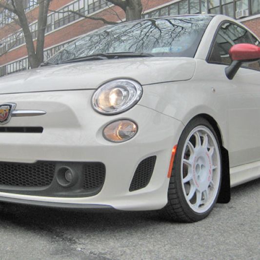 Rally Armor 12-18 Fiat 500 Black UR Mud Flap w/Grey Logo-tuningsupply.com