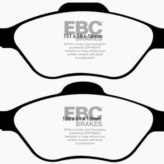 EBC 08+ Lotus 2-Eleven 1.8 Supercharged Greenstuff Front Brake Pads-tuningsupply.com