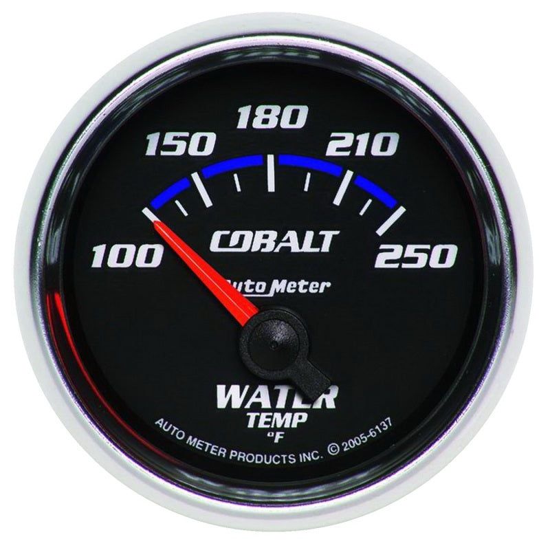 Autometer Cobalt 52.4mm 100-250 deg. F Short Sweep Electronic Water Temperature Gauge-tuningsupply.com