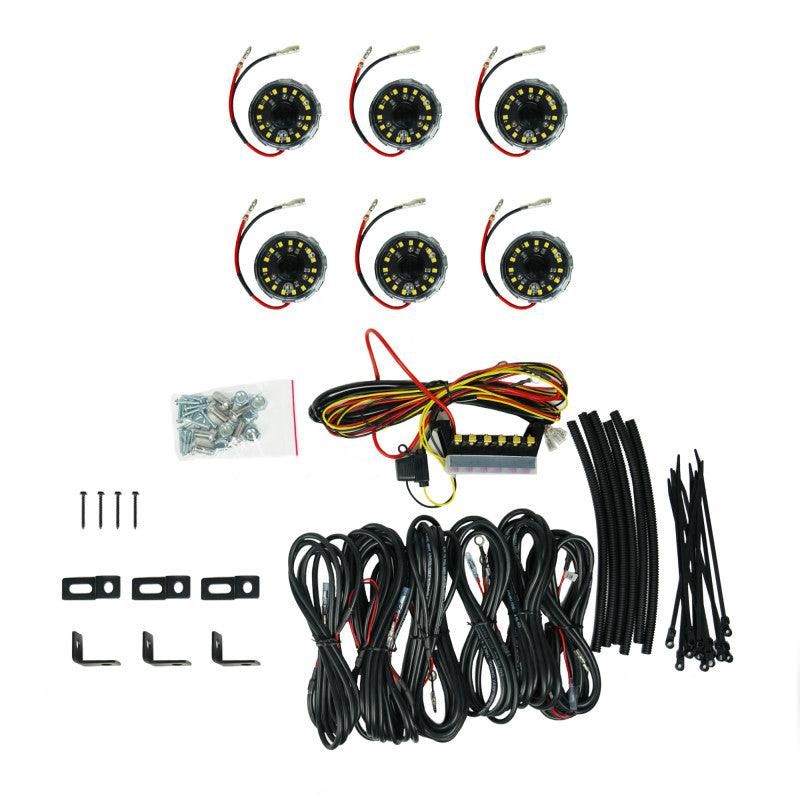 KC HiLiTES Cyclone V2 LED - Rock Light - 6-Light System - Clear - 5W Flood Beam-tuningsupply.com