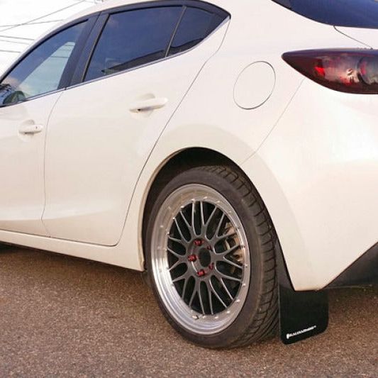 Rally Armor 14-18 Mazda3/Speed3 Black UR Mud Flap w/ Grey Logo-Mud Flaps-Rally Armor-RALMF31-UR-BLK/GRY-SMINKpower Performance Parts