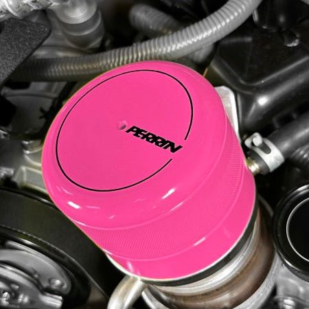 Perrin 2015+ Subaru WRX/STI Oil Filter Cover - Hyper Pink - SMINKpower Performance Parts PERPSP-ENG-716HP Perrin Performance