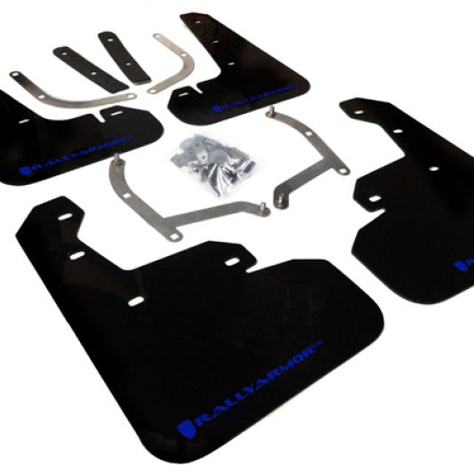 Rally Armor 17-22 Subaru Impreza Black UR Mud Flap w/ Blue Logo-Mud Flaps-Rally Armor-RALMF45-UR-BLK/BL-SMINKpower Performance Parts