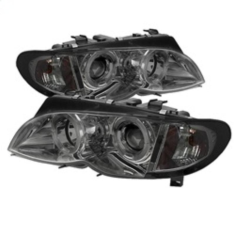 Spyder BMW E46 3-Series 02-05 4DR Projector Headlights 1PC LED Halo Smke PRO-YD-BMWE4602-4D-AM-SM - SMINKpower Performance Parts SPY5042422 SPYDER