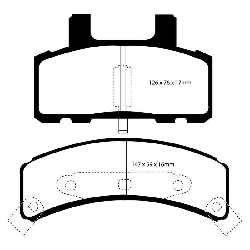 EBC 97-99 Cadillac Deville 4.6 (Rear Drums) Yellowstuff Front Brake Pads-tuningsupply.com