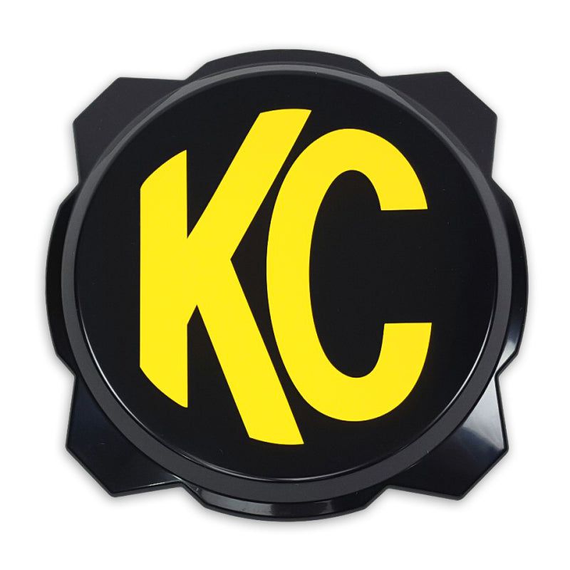 KC HiLiTES 6in. Hard Cover for Gravity Pro6 LED Lights (Single) - Black w/Yellow KC Logo-tuningsupply.com