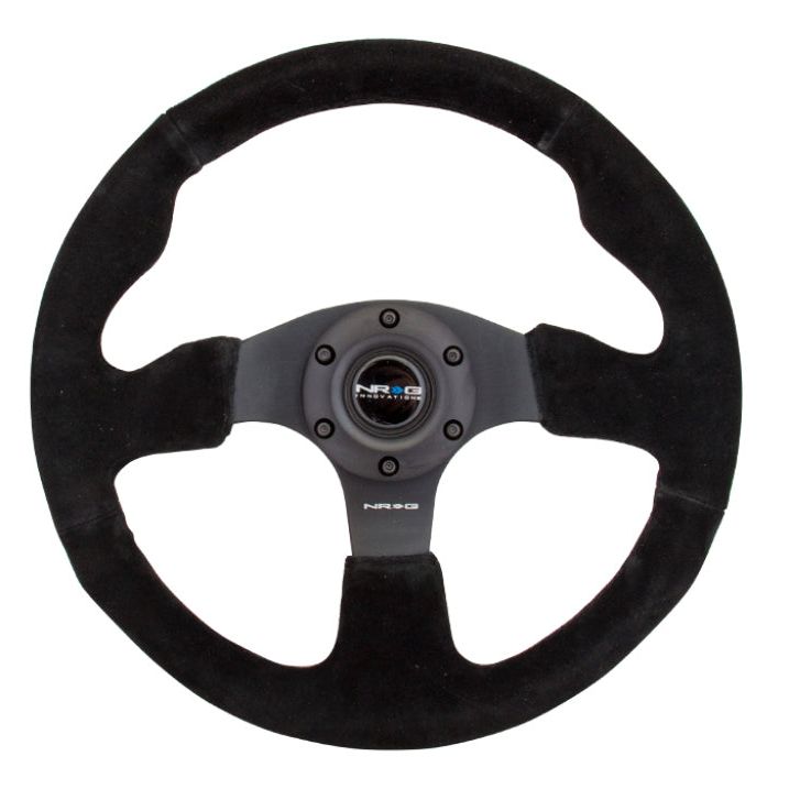 NRG Reinforced Steering Wheel (320mm) Suede w/Black Stitch-tuningsupply.com