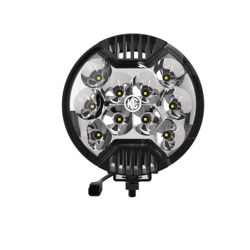 KC HiLiTES SlimLite 6in. LED Light 50w Spot Beam (Single) - Black-tuningsupply.com