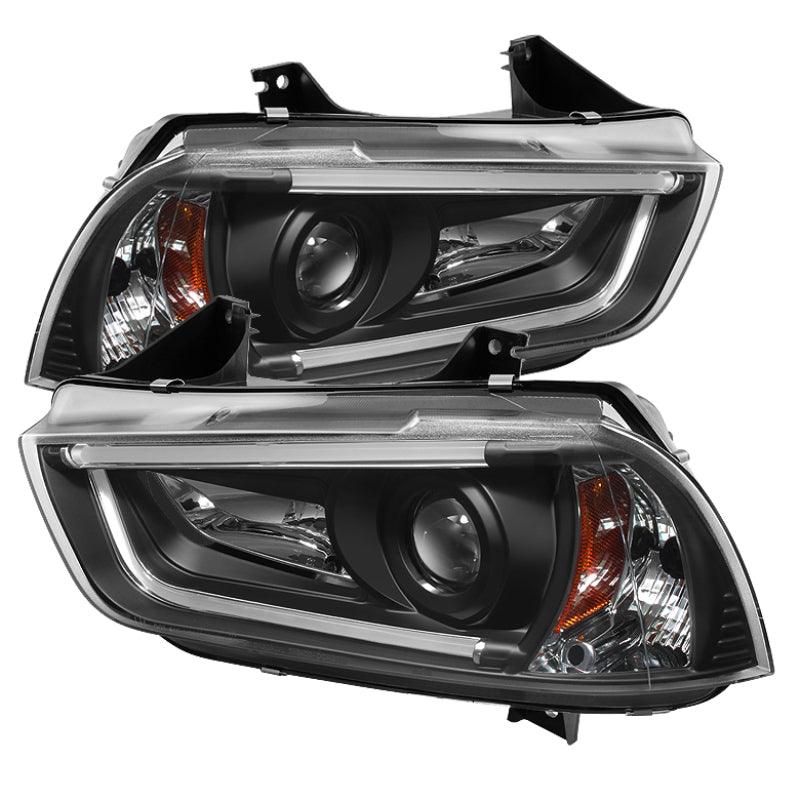 Spyder Dodge Charger 11-14 Projector Headlights Halogen - Light Tube DRL Blk PRO-YD-DCH11-LTDRL-BK - SMINKpower Performance Parts SPY5074188 SPYDER