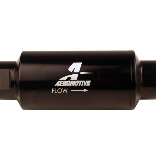 Aeromotive In-Line Filter 10AN 10 Micron Microglass Element Bright-Dip Black 2in OD-tuningsupply.com