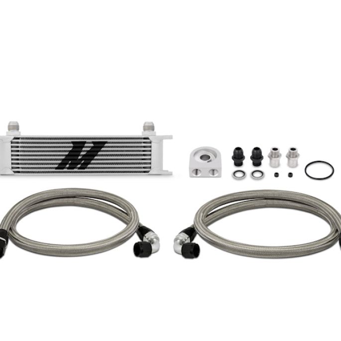 Mishimoto Universal 10 Row Oil Cooler Kit (Metal Braided Lines)-tuningsupply.com