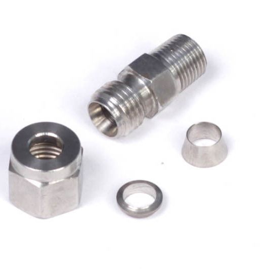 Haltech 1/4in Stainless Compression 1/8in NPT Thread Fitting Kit (Incl Nut & Ferrule)-tuningsupply.com