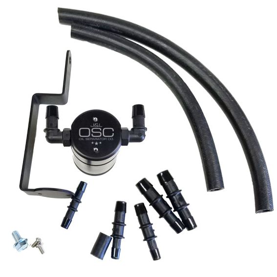 J&L 99-04 Ford Mustang GT Passenger Side Oil Separator 3.0 - Black Anodized-tuningsupply.com