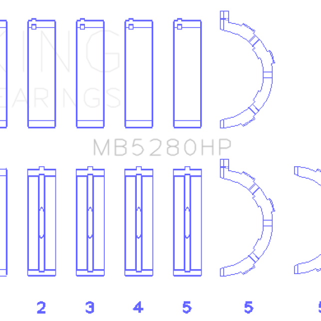 King Ford Prod. V8 4.6L/5.4L Will Not Fit 13-14 GT500 (Size STD) Performance Main Bearing Set-tuningsupply.com