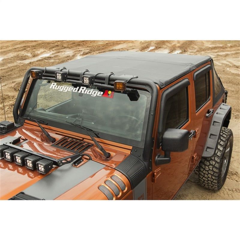 Rugged Ridge Bowless Soft Top Black Diamond 4-Door 07-18 Jeep Wrangler JK - SMINKpower Performance Parts RUG13750.38 Rugged Ridge