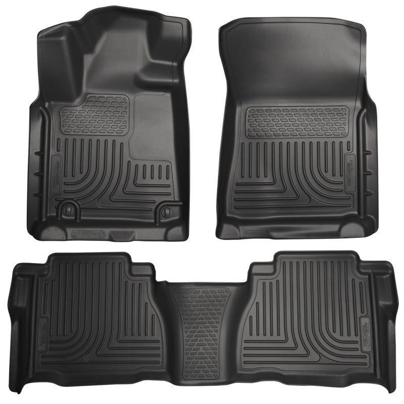 Husky Liners 07-11 Toyota Tundra Double/CrewMax Cab WeatherBeater Combo Black Floor Liners-tuningsupply.com