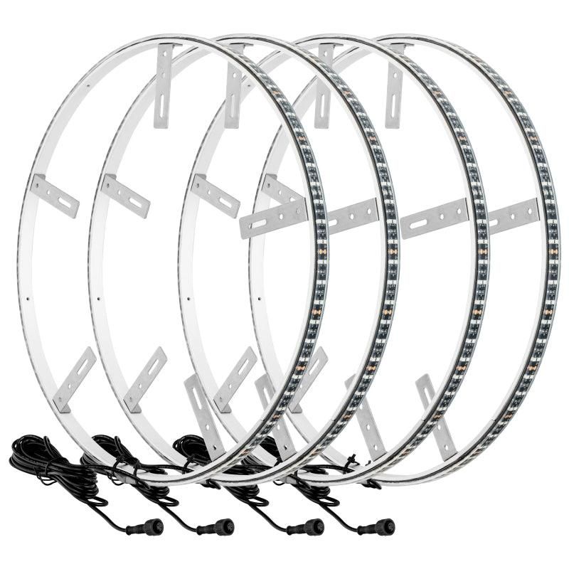 Oracle LED Illuminated Wheel Rings - Double LED - White SEE WARRANTY-tuningsupply.com