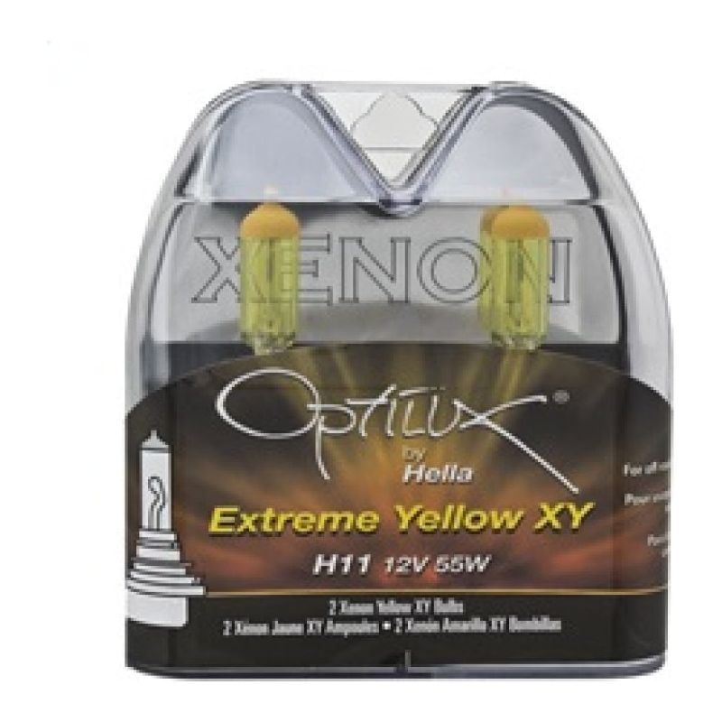 Hella Optilux H11 55W XY Extreme Yellow Bulbs (Pair)-tuningsupply.com