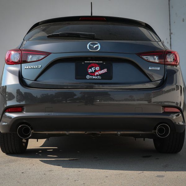 aFe Takeda 2-1/2in 304 SS Axle-Back Exhaust w/ Polished Tips 14-18 Mazda 3 L4 2.0L/2.5L-tuningsupply.com