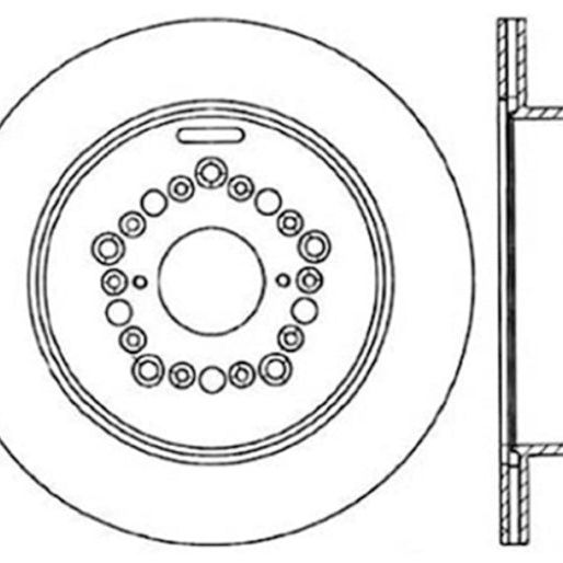 StopTech Power Slot 93-97 Lexus GS Series/95-00 LS400/92-00 SC400 Rear Left Drilled & Slotted Rotor-Brake Rotors - Slot & Drilled-Stoptech-STO127.44084L-SMINKpower Performance Parts