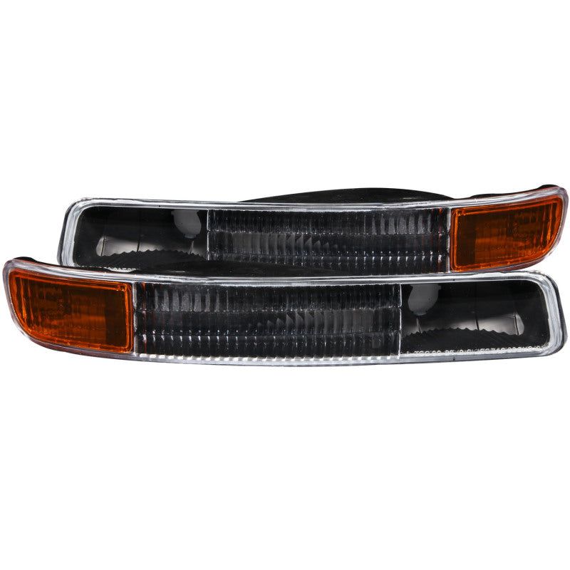 ANZO 1999-2006 Gmc Sierra 1500 Euro Parking Lights Black w/ Amber Reflector-tuningsupply.com