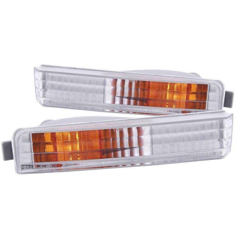 ANZO 1990-1991 Honda Accord Euro Parking Lights Chrome w/ Amber Reflector-tuningsupply.com