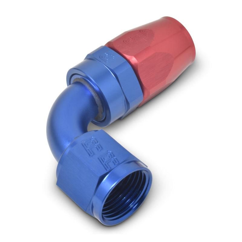 Russell Performance -6 AN Red/Blue 90 Degree Full Flow Hose End - SMINKpower Performance Parts RUS610160 Russell