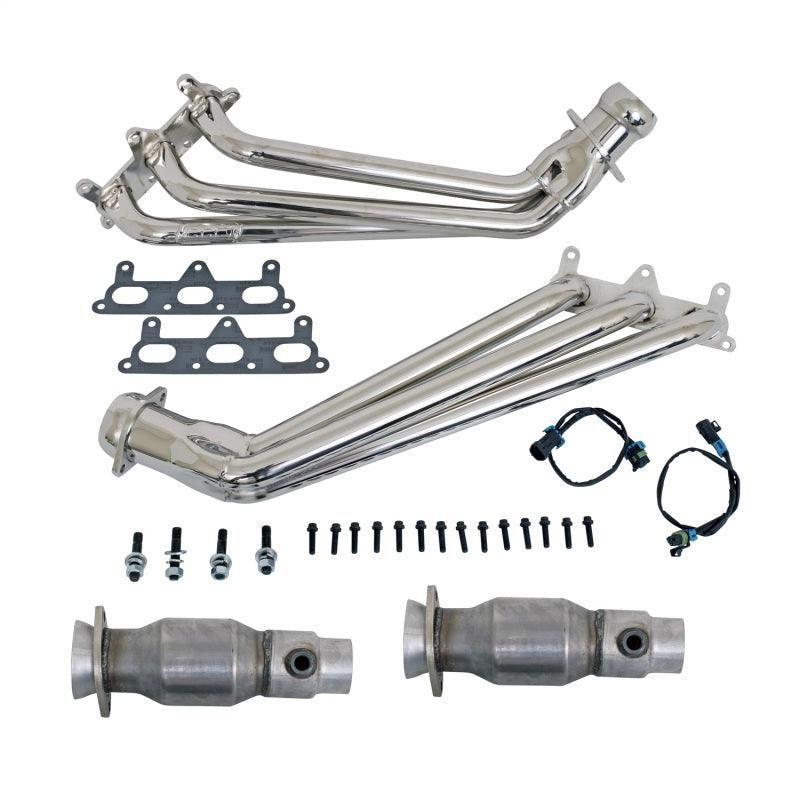 BBK 10-11 Camaro V6 Long Tube Exhaust Headers With Converters - 1-5/8 Chrome-tuningsupply.com