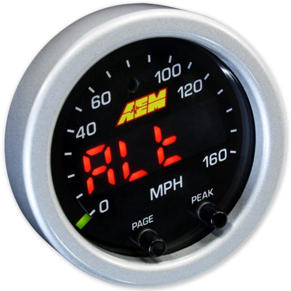 AEM X-Series 0-160 MPH Black Bezel w/ Black Face GPS Speedometer Gauge-tuningsupply.com