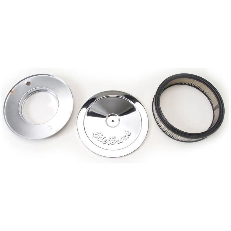 Edelbrock Air Cleaner Pro-Flo Series Round Steel Top Paper Element 10In Dia X 3 5In Chrome-tuningsupply.com