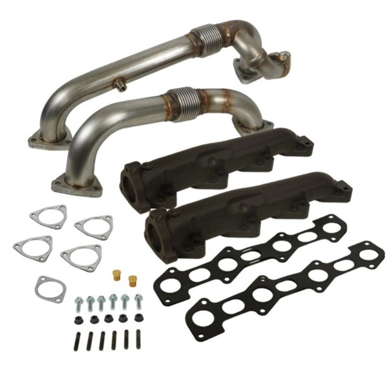 BD Diesel 08-10 Ford F-250/F-350/F-450/F-550 Powerstroke 6.4L Up Pipes Kit w/Manifold Set-tuningsupply.com