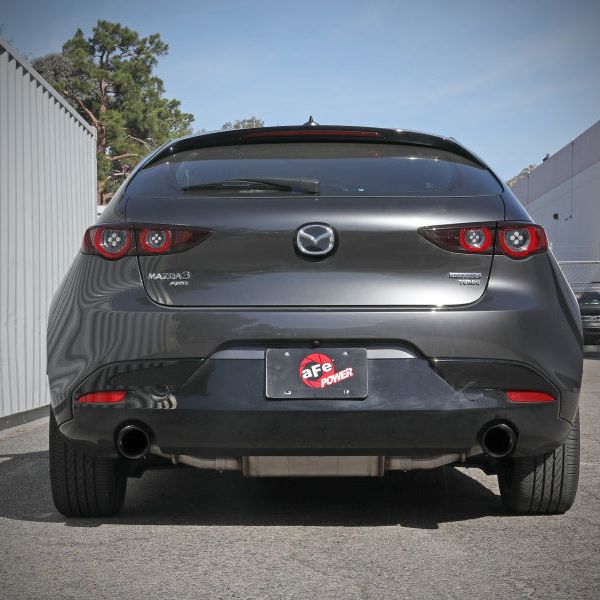 aFe 19-22 Mazda 3 L4 2.5L Takeda 3in to 2-1/2in 304 Stainless Steel Axle-Back Exhaust w/ Black Tip-tuningsupply.com