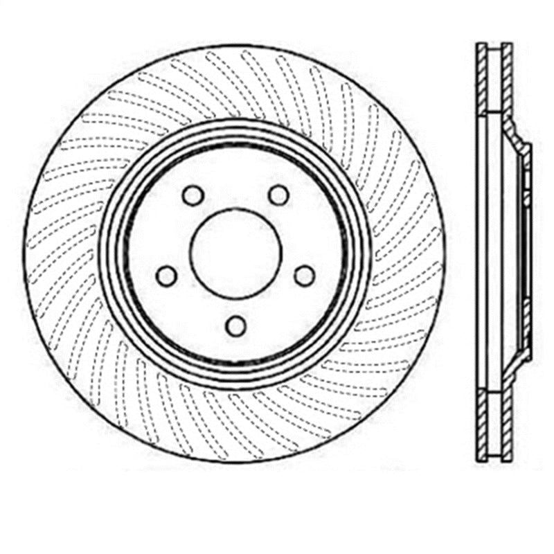 StopTech Power Slot 94-04 Ford Mustang Front Right Slotted Rotor-Brake Rotors - Slotted-Stoptech-STO126.61045SR-SMINKpower Performance Parts