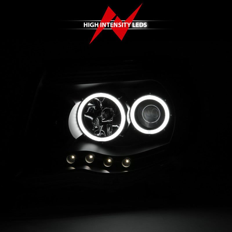 ANZO 2005-2011 Toyota Tacoma Projector Headlights w/ Halo Black-tuningsupply.com