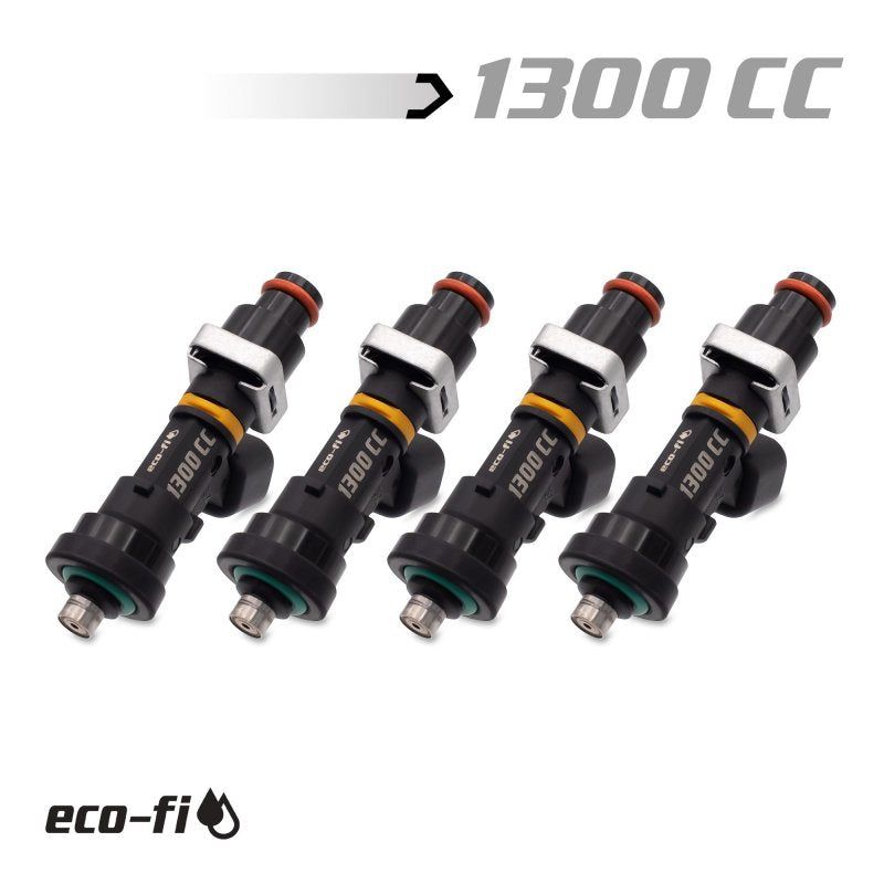 BLOX Racing Eco-Fi Street Injectors 1300cc/min w/1/2in Adapter Honda B/D/H Series (Set of 4)-tuningsupply.com